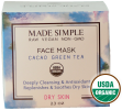 FACE MASK for Dry Skin - Organic Vegan Cacao Green Tea