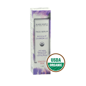 FACE SERUM for Sensitive Skin - Organic Vegan Rosehip Chamomile (Lid: Cap)