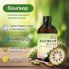 Soursop Liquid contains black seeds, moringa, and turmeric, and is beneficial for digestion and gut health, as well as providing antioxidants