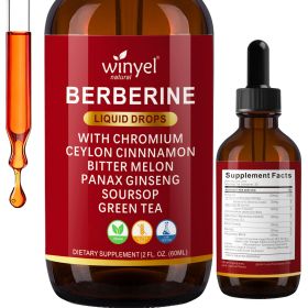 WINYEL Organic Ceylon Cinnamon Berberine Liquid Drops Supplement with Bitter Melon Extract, Glucomannan, Gymnema, Chromium, Turmeric (QTY: 1 PCS)