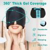 360Â° Massage Migraine Relief Hat Stress Relief Eye Mask Gel Hot Cold Therapy Headache Pain Relief Cap  Ice Head Wrap for Headache and Puffy Eyes